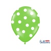 Balónky pastelové zelené - bílé puntíky - 50 ks