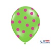 Balónky pastelové zelené - růžové puntíky - 50 ks