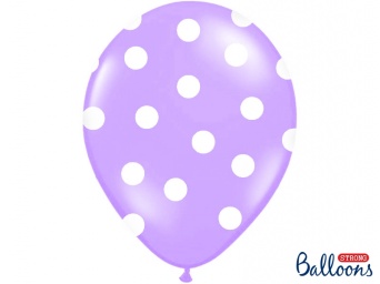 Balónek pastelový filový - bílé puntíky - 1 ks