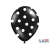 Balónky pastelové černé - bílé puntíky - 50 ks